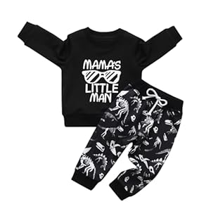 Derouetkia Baby Boy Clothing Set Letter Printed Long Sleeve Sweatshirt and Pants Infant Outfit Sets