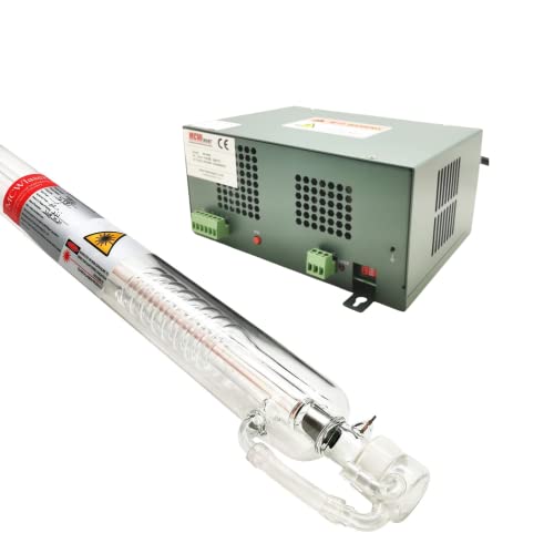 MCWlaser 60W CO2 Laser Tube 100cm M60 & 60W Laser Power Supply 110V for CO2 Machine