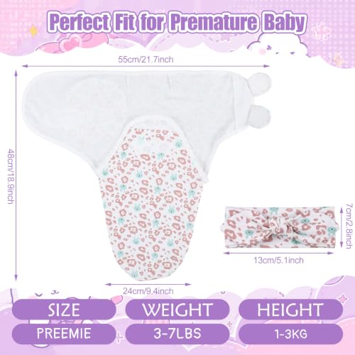 Image of 4 Pack Preemie Newborn Swaddle Set, Solid Color Style, Preemie