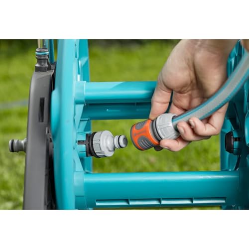 Gardena Cleverroll M: Avvolgitubo Con Una Capacità Di Sino A 60 M, Particolarmente Stabile, Con Clip Per La Conservazione Delle Lance, Nipplo Antigocciolio, Lato Manovella Selezionabile (18511-20) - 4