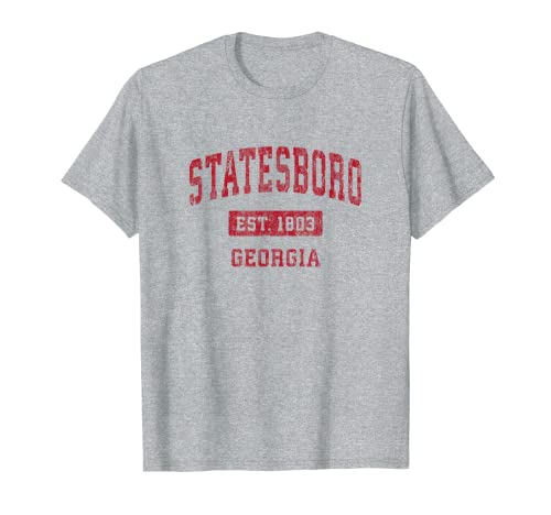 Statesboro Georgia GA Vintage Deportes Diseño Rojo Camiseta