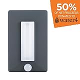 Eco Survivor EcoSurvivor Activated LED Lantern, Rubberized Gray, Waterproof (IP54 Rating), Compact, Dimmable, Wall Mount, Motion Sensing, for Outdoors, Hiking, Camping, Storms, 38660