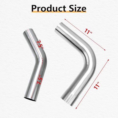 LCGP 2\" Stainless Steel Custom Exhaust Kit Tubing Mandrel Bend Pipe Elbow Straight Pipe U-Shaped Pipe 8 Pcs