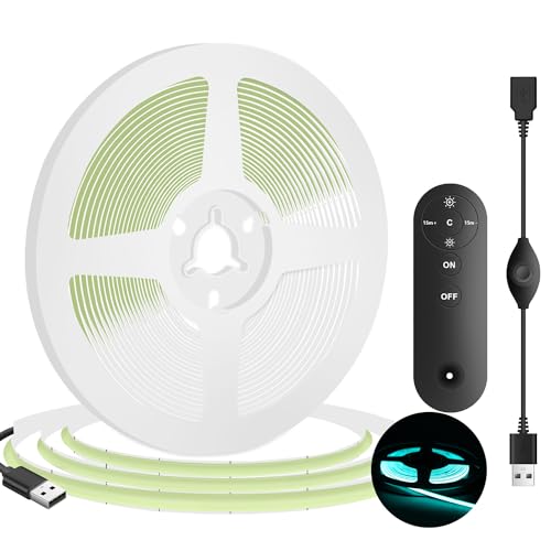 Cinta LED flexible USB 5mm 5V 1.5m con 320 LEDs/m azul hielo miniatura 1
