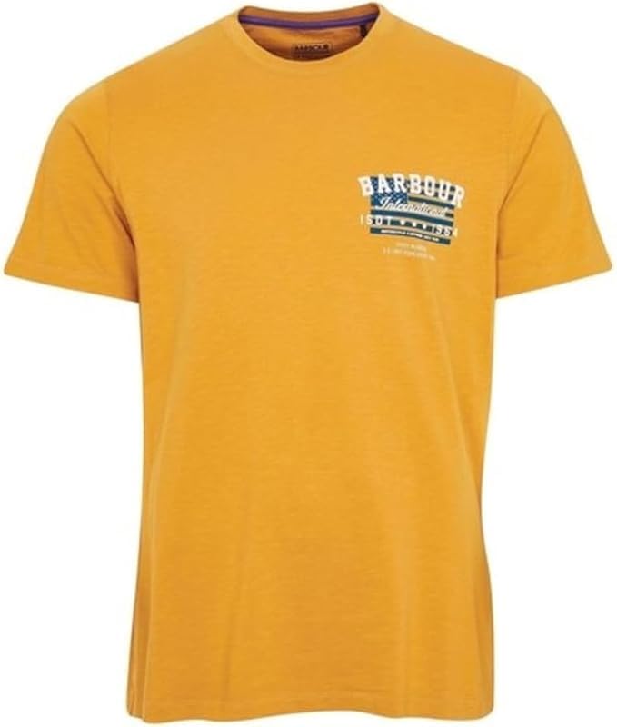 Barbour International Reivers T-Shirt (FR/ES, Letras, L, Regular, Regular, Amarillo)