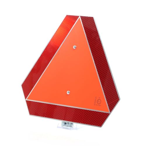Wiltec reflektierende Warntafel für langsame Fahrzeuge bis 40 km/h, dreieckiges Warnschild aus Aluminium
