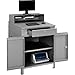 Global Industrial Shop Desk w Pigeonhole Compartments and Lower Cabinet, 34-1/2