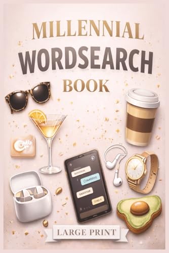 Millennnial Wordsearch Puzzle Book: Eighties, Nineties, Noughties, Nostalgia, Word Search, Gift, Birthday, Christmas, Stocking Stuffer, Relax, ... Travel, Paperback, 55 Puzzles, Large Print
