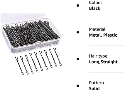 150 Pieces Bobby Pins, Hair Clips Hair Grips Kirby Grips for Women Hair Styling Pins with Storage Box(Black)
