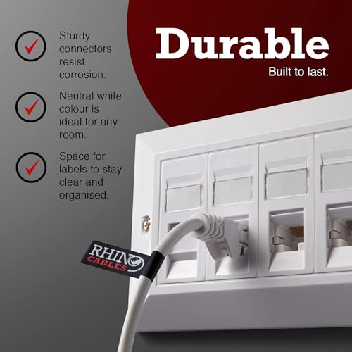 rhinocables CAT5e Ethernet Faceplate, 4 Port - Image 3