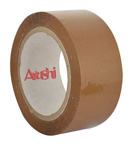 Image of Arushi Brown BOPP Packing Tape 3 Inch x 65 Meter | 72mm Wide, 42 Micron Self Adhesive Packaging Tape Roll for Box Sealing, Carton Packing, Shipping, Moving, Warehouse, Office and Home Use (Pack of 1)