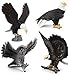 Warmtree Simulated Bald Eagle Owl Model Realistic Figures Toys Plastic Action Figure for Kids' Collection Science Educational Toy, Set of 4