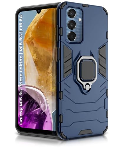 Image of AIBEX Armor Back Cover Compatible for Samsung A15 5G / Samsung F15 5G / Samsung M15 5G| Rugged Shockproof Case with Ring Holder & Kickstand | Military-Grade Protection | Magnetic Car Mount Compatible