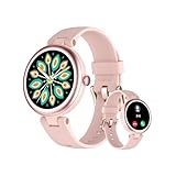 SHANG WING スマートウォッチ レディース 小さめ 腕時計 女性用 Smart Watch Women 1.09インチ高精細画面 iPhone/Android対応 着信通知 24時間 睡眠 酸素濃度測定 女性生理周期管理 文字盤自由設定 日本語説明書付き Lynn (ピンク)