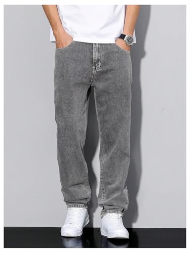 GORGLITTER Men's Baggy Jeans 90s Vintage High Waist Denim Pants Hip Hop Streetwear Trousers2