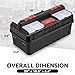 Auto Dynasty Tool Box Set Portable 2-layer Folding Toolbox with Non-slip Handle Tray for Garage, Workshop and On-the-Go Repairs, Red/Black
