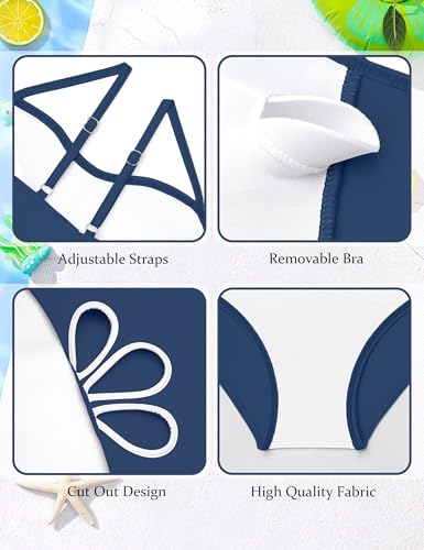 Image of Girls Swimsuit Adjustable Straps Cut Out One Piece Bathing Suit with Solid Color Cover Up Skirt Girls' Swimwear 5-16Y