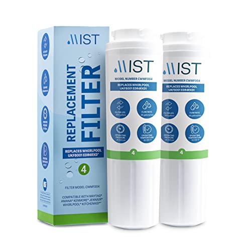 Mist UKF8001 Replacement For Whirlpool Maytag, 4396395, EDR4RXD1, Pur Filter 4, Kenmore 46-9005, Refrigerator Water Filter 2 Pack