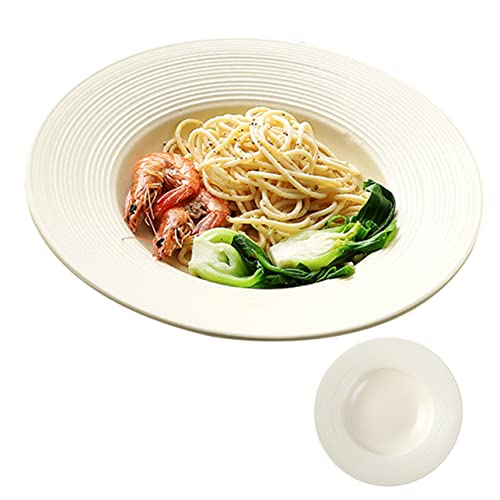 BESTonZON Piatto Profondo Ceramica Per Pasta e Dessert Piatto Multifunzionale Ceramica Per Snack Frutta e Bbq Per Uso Quotidiano e Occasioni Speciali