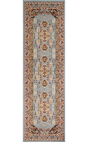 Noori Rug - Premium & Luxury Imported - Karabag Vonnie Machine Made Medium Pile Oriental - Runner - Blue - Red - 2'7" X 8'0", Entryway, Kitchen #TOP11