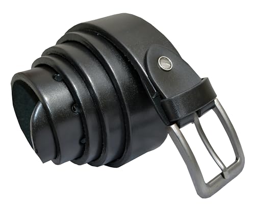 Men's Genuine Leather Belts Mens Work Casual Dress Jeans Men Belt Metal Buckle 1.5" in Gift Box Size 32 to 482