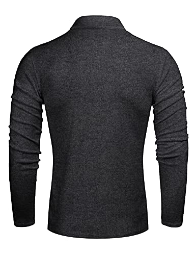 Image of Poriff Men's Casual Slim Fit Basic Tops Knitted Thermal Turtleneck Pullover Sweater