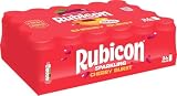 Rubicon Sparkling Cherry Burst Flavoured Fizzy Drink with Real Fruit Juice Multipack 24 x 330ml Cans