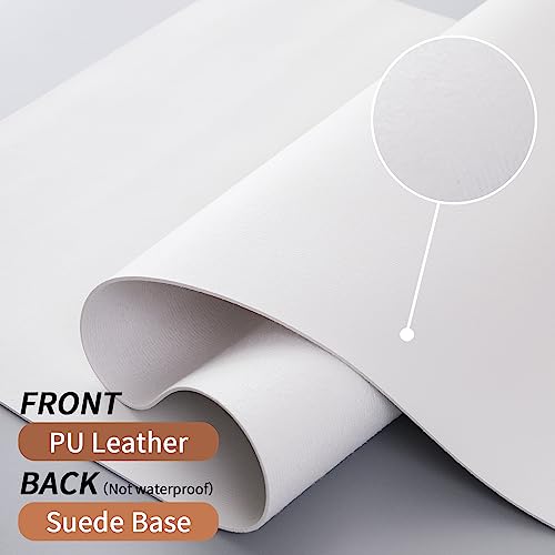 Image of Bloss Leather Desk Pad and Keyboard Wrist Rest, Large Mouse Pad + Keyboard Pad+Mouse Wrist Support, Non-Slip Desk Mat Protector for Office, Home (35.4x15.7 Inches,White)