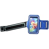MASILY Sport Armband Handy Tasche Samsung Galaxy S5 Mini Blau Fitness Joggen Schutz Hülle Neopren