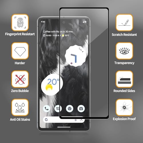 Image of Mr.Shield Top-Notch HD+ Tempered Glass Screen Protector Guard for Google Pixel 7A, 9H Hardness, Military Grade Protection, Easy Installation kit