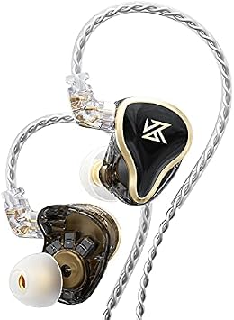 KZA COUSTICS KZ ZAS Earphones 16 Unit Hybrid Technology Drive Wired Headphones kz IEM in-Ear Monitor Headset HiFi in Ear Headphones High Sound Quality with Silver Plated Cable Without Mic, Black
