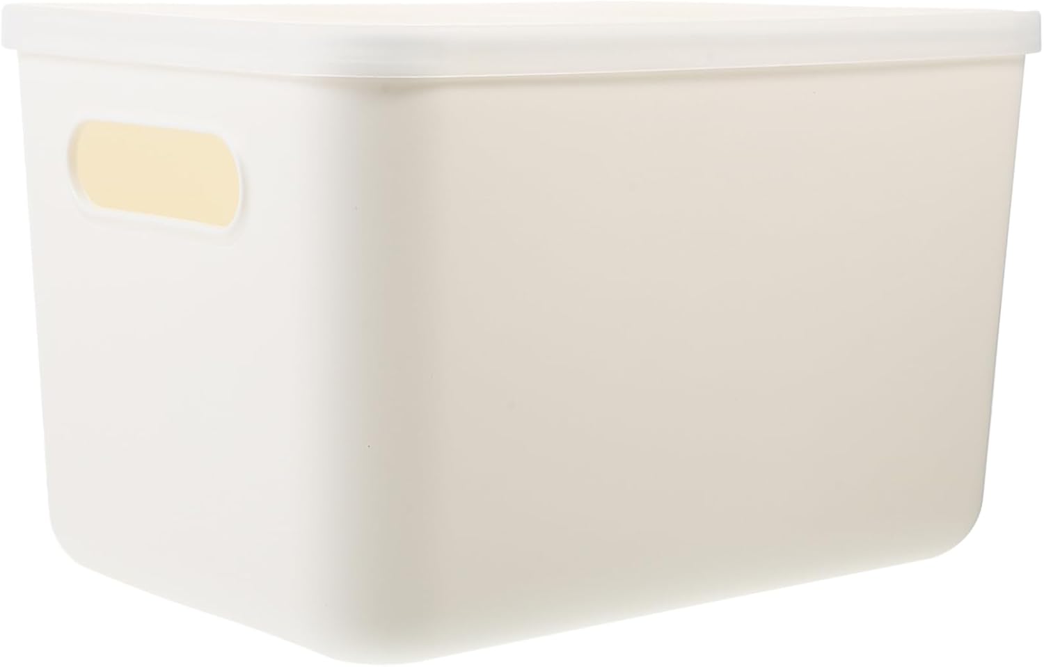 Holibanna Beige Lidded Storage Box Large Capacity PP Desktop Organizer