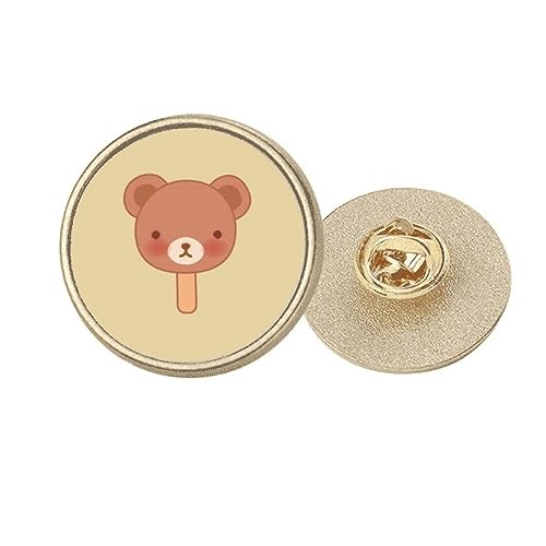 Broche ronde ours en métal doré cadeau idéal anniversaire pour amie M