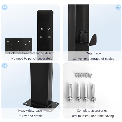Socle de recharge pour véhicule électrique support câble extérieur fixe - 5