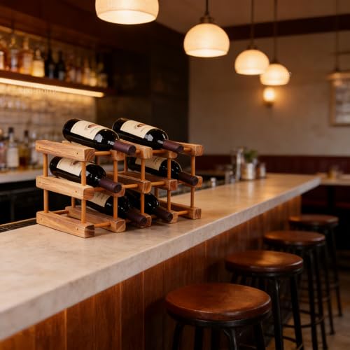 xixi-home Wooden Wine Rack 12 Bottles Countertop Wine Rack,DIY Wooden Stackable Wine Storage Rack Freestanding Wine Bottle Holder Stand Wine Display Shelf for Home Kitchen Bar Cabinets by xixi-home - Image 2