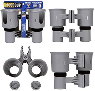 ROBOCUP Gray, Best Cup Holder for Drinks, Fishing Rod/Pole, Boat, Beach Chair/Golf Cart/Wheelchair/Walker/Drum