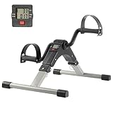 Under Desk Bike Pedal Exerciser with Calorie Tracker and Adjustable Resistance - Mini Foldable Indoor Home Gym Exercise Equipment by Wakeman