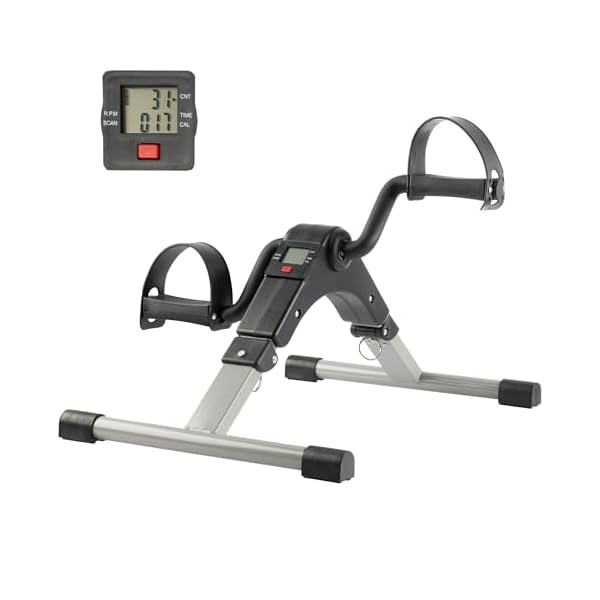 Wakeman Fitness Folding Pedal Exerciser with Electronic Display (Grey) 1 Wakeman Fitness Folding Pedal Exerciser with Electronic Display (Grey)
