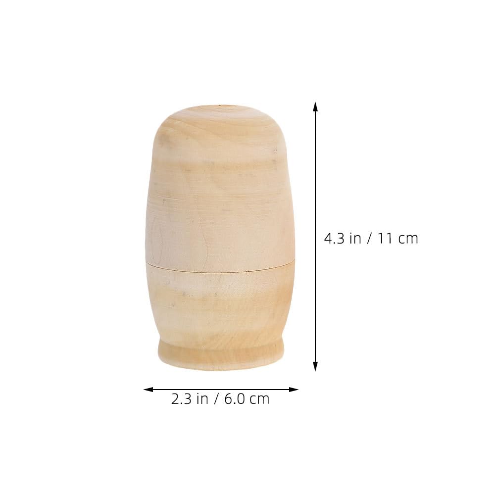 Toddmomy 5sätze Holz-matrjoschka-bastelset Unbemalte Matrjoschka-Puppen Zum Bemalen DIY -modellierspielzeug Aus Holz Zum Bemalen Von s