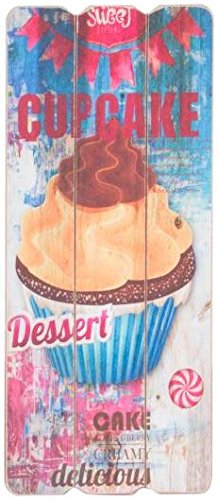 Tableau cuisine bois cupcake rétro 34,5cm M5 au design vintage haut de gamme
