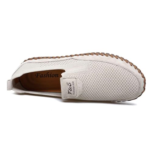 Image of Men's Genuine Leather Loafer Shoes Slip On Soft Walking Shoes Perforated Driving Shoes