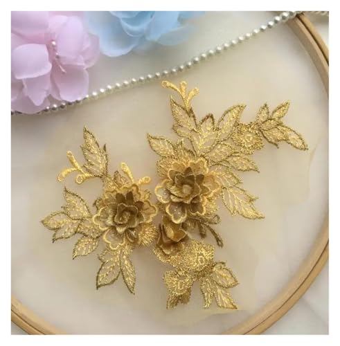 Dentelle 3D brodée blanche pour réparer un vêtement avec ce patch de 15x19cm