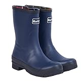 Barbour Womens Banbury Rubber Mid-Cut Rain Walking Back Logo Wellingtons - Navy - 10