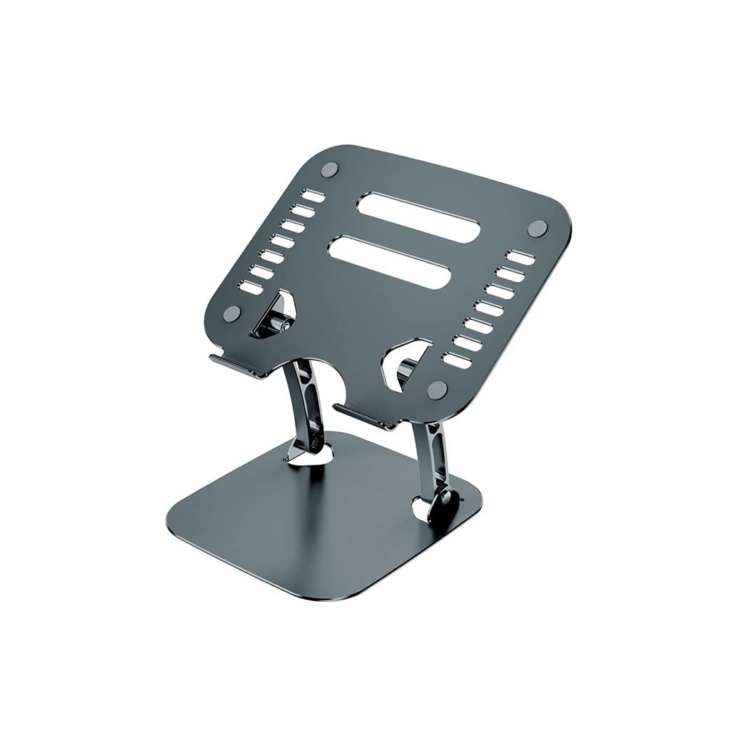 Soporte de ordenador portátil de aleación de aluminio pulido con base de escritorio gris
