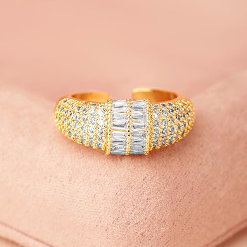 Image of Rubans Ring American Diamond Zirconia Trendy Jewellery Gift for Women & Girls