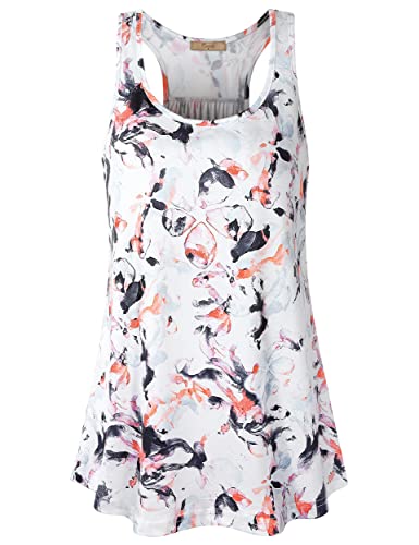 Image of Cestyle Womens Sleeveless Scoop Neck Flowy Loose Fit Workout Shirts Racerback Long Tank Tops