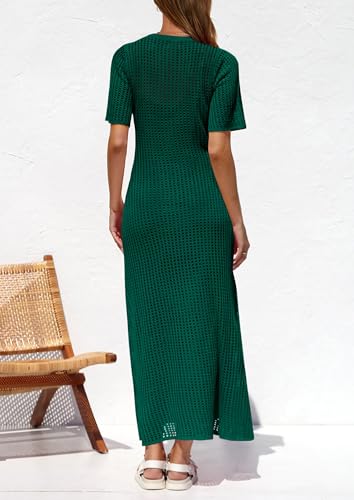 Image of PRETTYGARDEN Womens Eyelet Crochet Maxi 2 Piece Dress Sets
