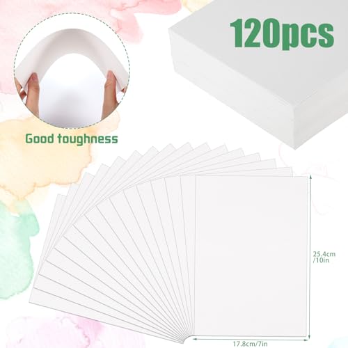 Image of 120 Sheets Watercolor Paper Bulk, 140 lb /300 GSM Cold Press Paper White Water Color Paper for Kids Child Students Adults Artists Drawing Valentine Gift Cards(7 x 10 Inch)