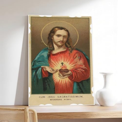 Impression toile Sacré-Cœur de Jésus tableau décoration murale - 7