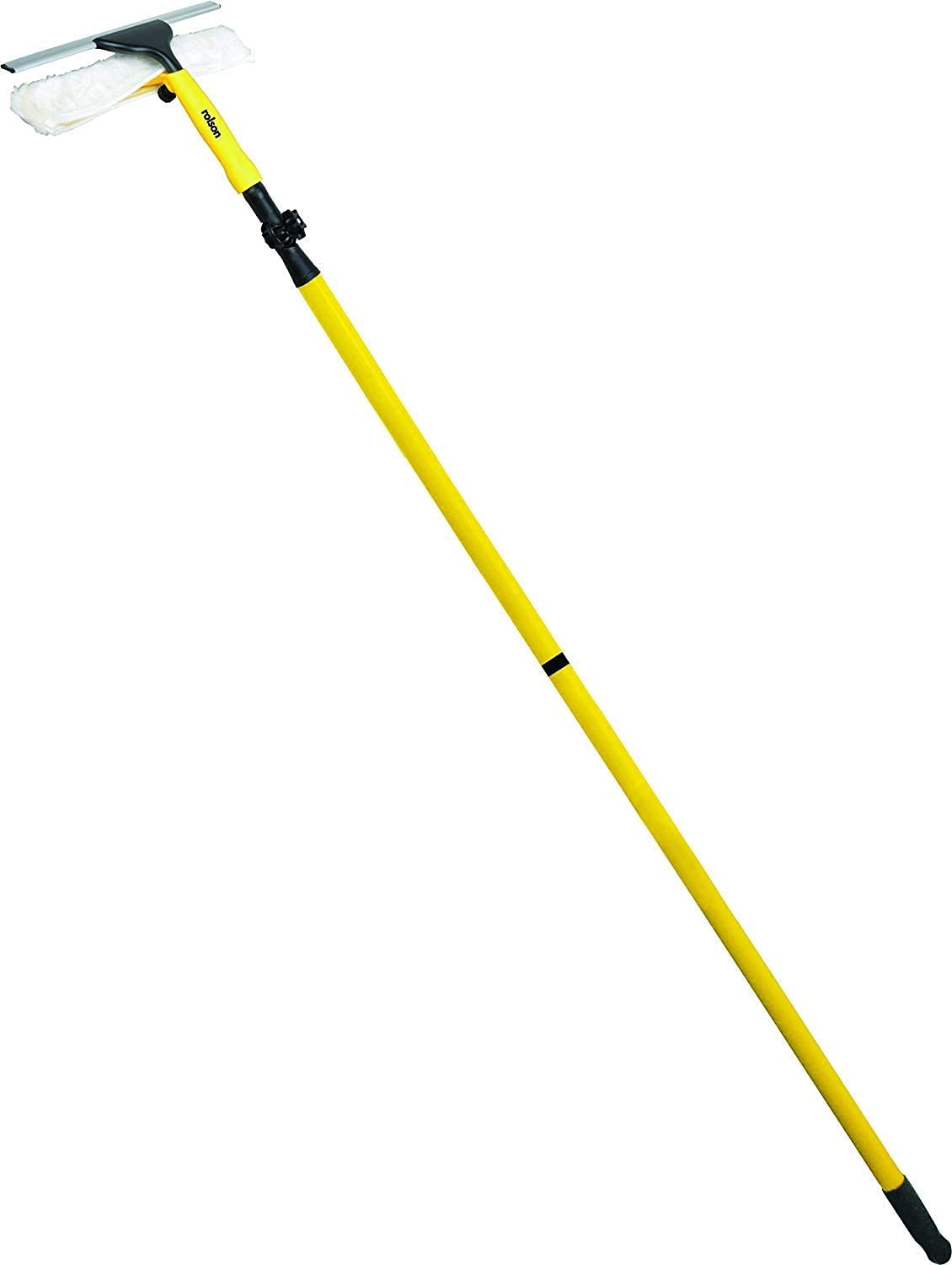 Sarrah Yellow Window Cleaner - Cleaning Equipment - Window Cleaning - Window Squeegee Extendable - Window Squidgy - Window Cleaning Pole - Steel, 3.5 M